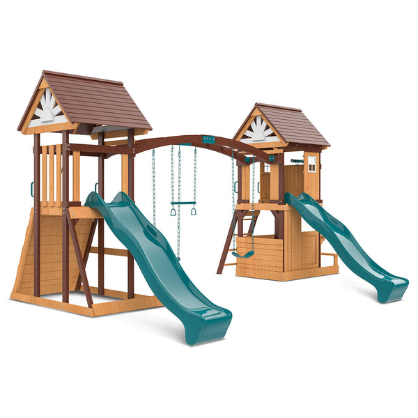 Lifespan Kids Armadale Play Centre Set With 2 X 2.2M Green Slides