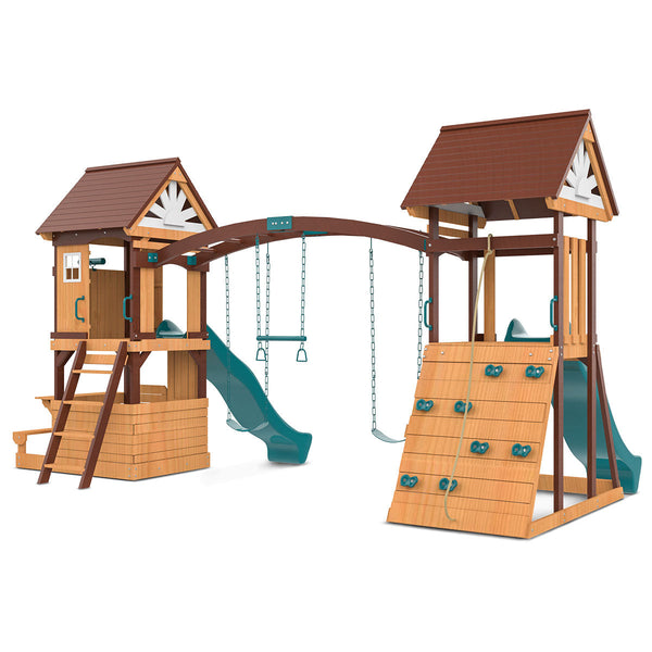 Lifespan Kids Armadale Play Centre Set With 2 X 2.2M Green Slides