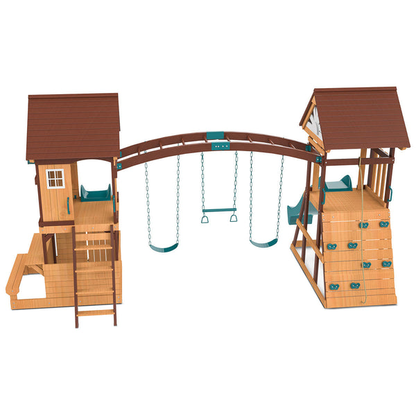 Lifespan Kids Armadale Play Centre Set With 2 X 2.2M Green Slides