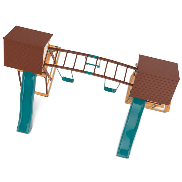 Lifespan Kids Armadale Play Centre Set With 2 X 2.2M Green Slides