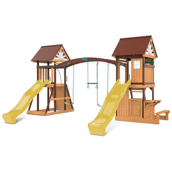 Lifespan Kids Armadale Play Centre Set With 2 X 2.2M Yellow Slides