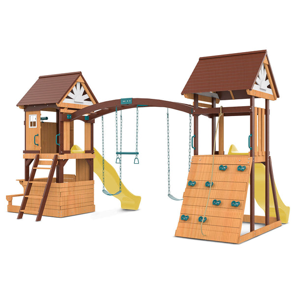 Lifespan Kids Armadale Play Centre Set With 2 X 2.2M Yellow Slides
