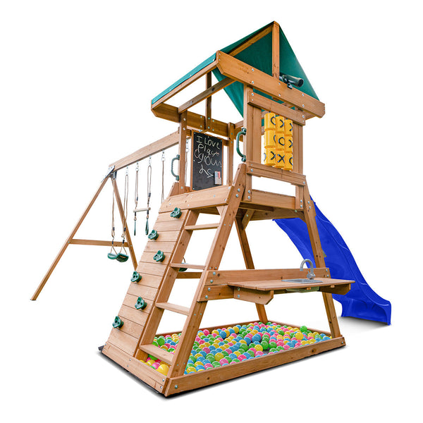 Lifespan Kids Birmingham Play Centre Set With 2.2M Blue Slide Slides