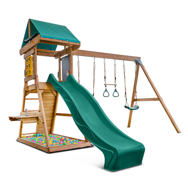 Lifespan Kids Birmingham Play Centre Set With 2.2M Green Slide Slides