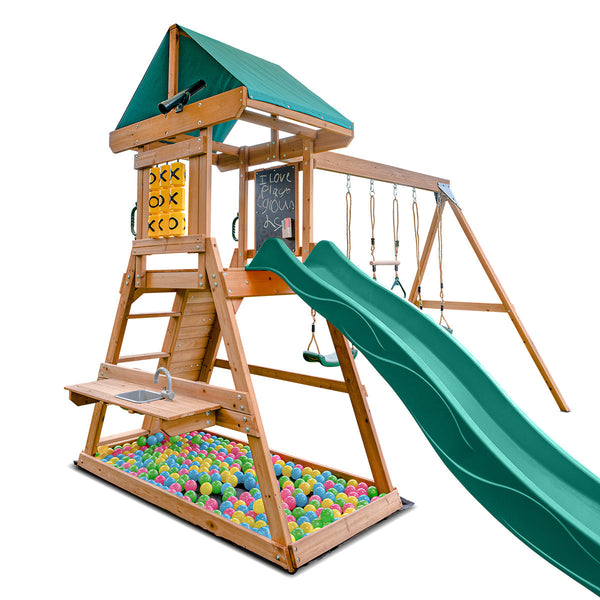Lifespan Kids Birmingham Play Centre Set With 2.2M Green Slide Slides