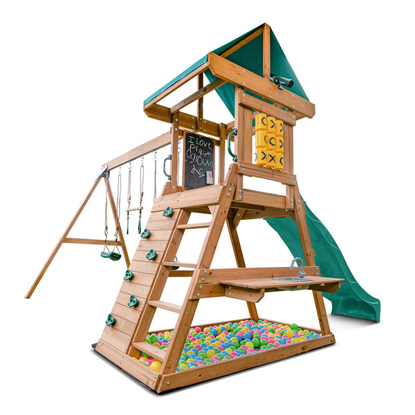 Lifespan Kids Birmingham Play Centre Set With 2.2M Green Slide Slides