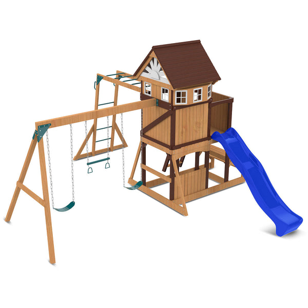 Lifespan Kids Meer Brook Play Centre Set With 2.2M Blue Slide Slides