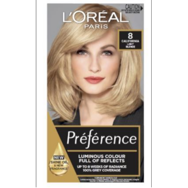 Loreal Paris Preference Hair Colour 8 California Natural Blonde With Extender Hair Colouring
