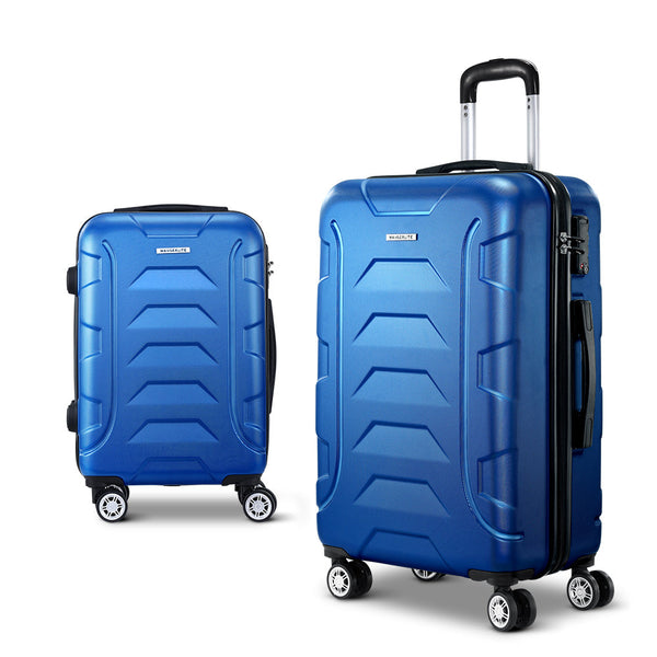 Wanderlite 2Set 20 28 Inch Luggage With Tsa Lock Spinner Carry On Hard Shell Travel Suitcase Luggage Case Blue Suitcases