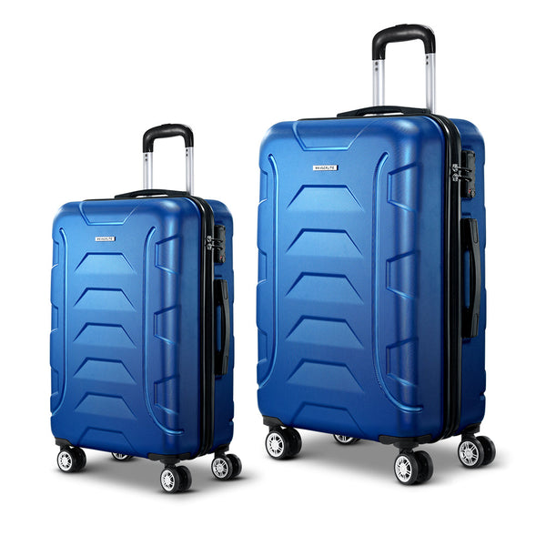 Wanderlite 2Set 20 28 Inch Luggage With Tsa Lock Spinner Carry On Hard Shell Travel Suitcase Luggage Case Blue Suitcases
