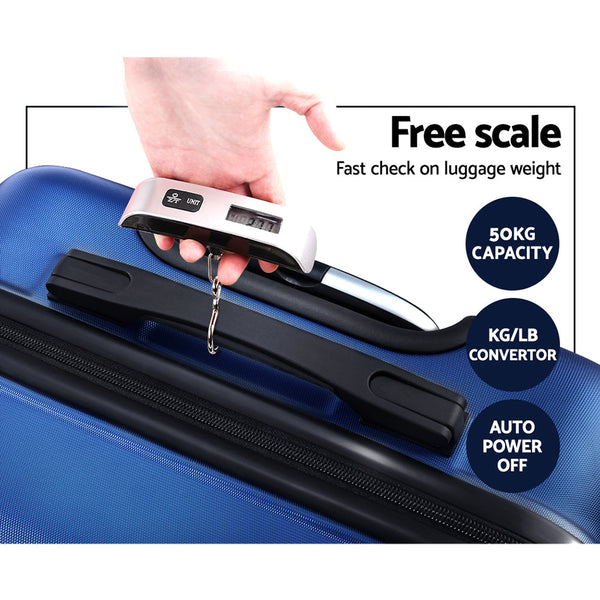Wanderlite 2Set 20 28 Inch Luggage With Tsa Lock Spinner Carry On Hard Shell Travel Suitcase Luggage Case Blue Suitcases