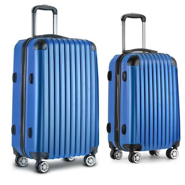 Wanderlite 20 28 Inch Luggage 2Set With Tsa Lock Spinner Carry On Hard Shell Travel Suitcase Case Blue Suitcases