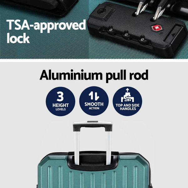 Wanderlite 28 Inch Luggage Set With Tsa Lock Abs Hard Shell Travel Suitcase Organiser Case Atrovirens Suitcases