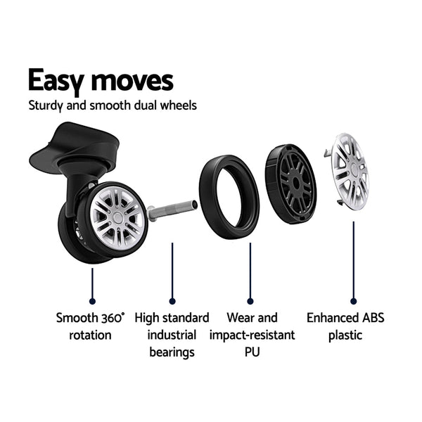 Wanderlite 3 Set Luggage 20 24 28 Inch With Zipper Lock Carry On Hard Shell Travel Suitcase Luggage Case Blue Suitcases