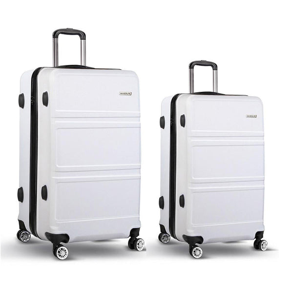 Wanderlite 20" 28" Luggage With Tsa Lock Spinner Travel Suitcase Carry On Hard Shell Case White Suitcases
