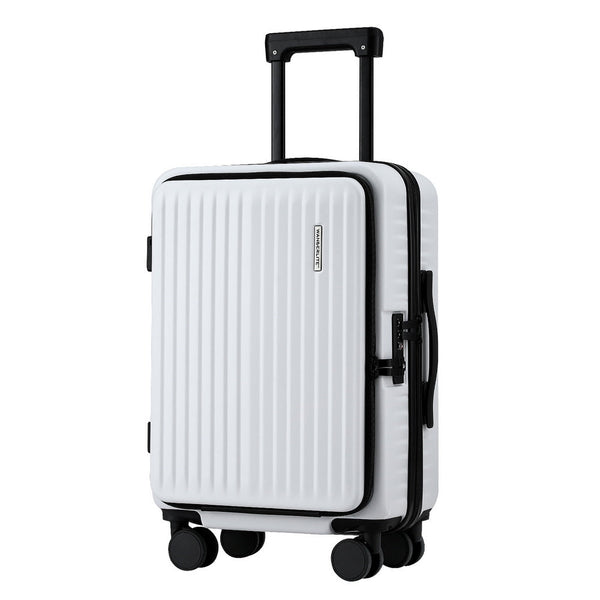 Wanderlite 20" Luggage Suitcase Front Pocket Travel Carry On Dual Tsa White Suitcases