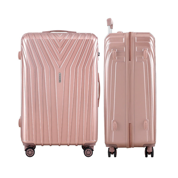 Wanderlite 3 Set Luggage 20 24 28 Inch Suitcase With Tsa Lock Carry On Hard Shell Travel Luggage Organiser Case Pink Suitcases