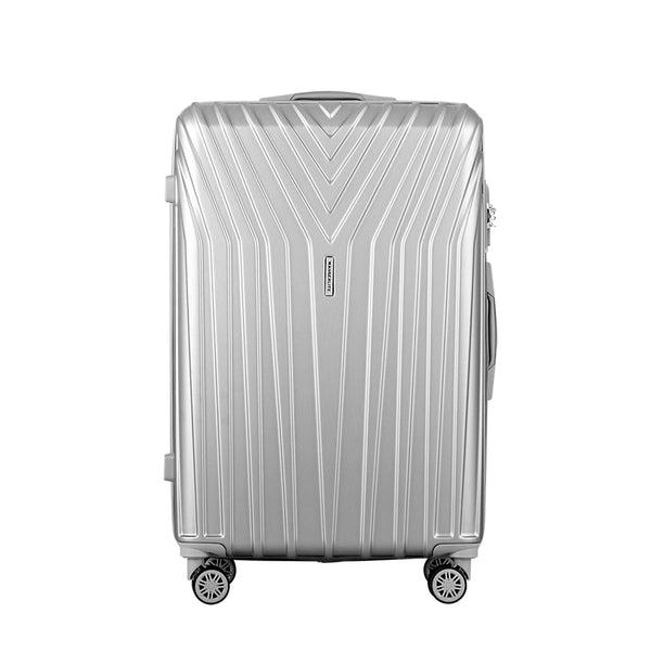 Wanderlite 3 Set Luggage 20 24 28 Inch Suitcase With Tsa Lock Carry On Hard Shell Travel Luggage Organiser Case Silver Suitcases