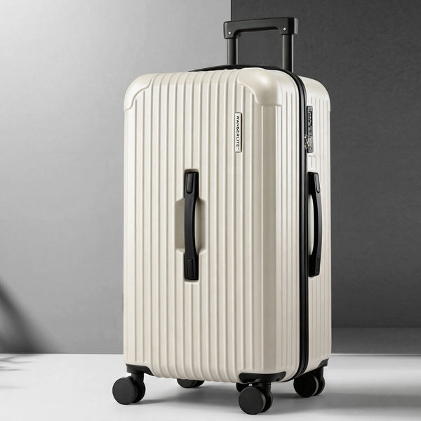 Wanderlite 28" Trunk Luggage With Usb C Tsa Lock 5 Wheels Smoky White Suitcases