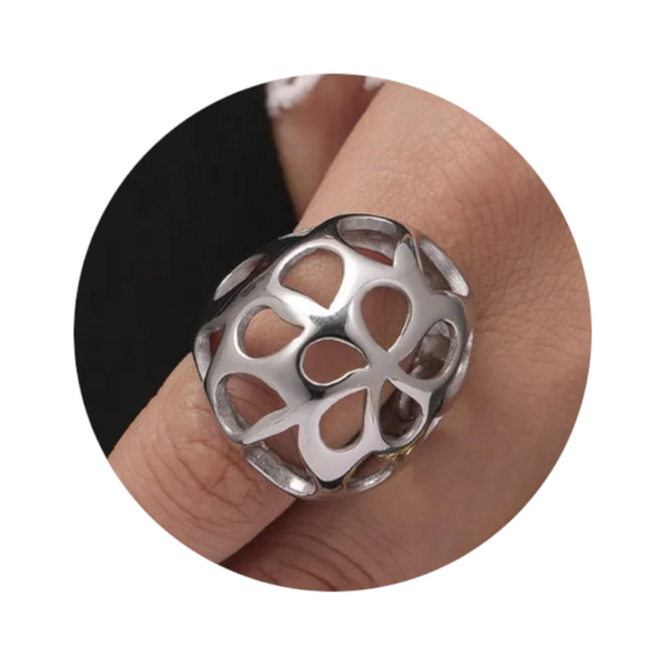 Large Aperture Hollow Exaggerated Heavy Duty Stainless Steel Ring Rings