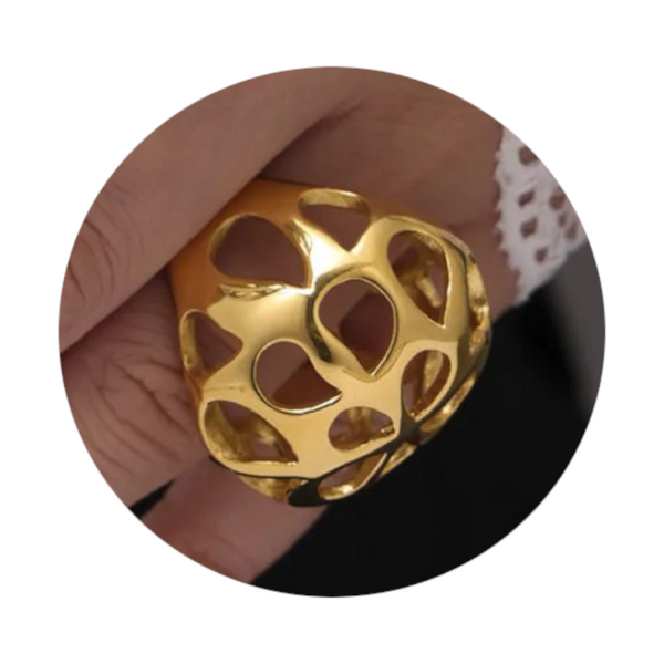 Large Aperture Hollow Exaggerated Heavy Duty Stainless Steel Ring Rings