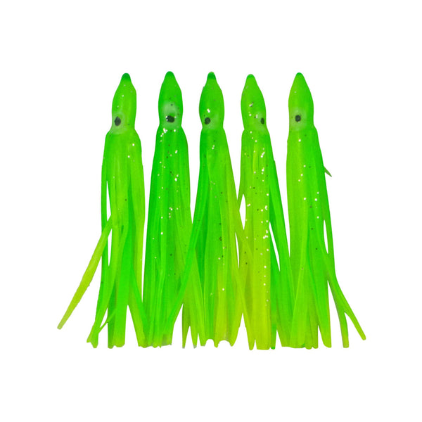 Swimerz Octopus Skirts 100Mm Lemon Lime 5 Pack Baits & Lures