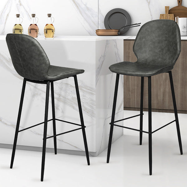 Levede 2X Bar Stool Barstools Counter Grey Benches Bar Stools
