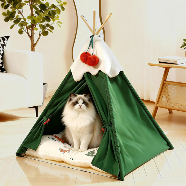 Pawz Pet Tent Dog Cat Bed Washable Indoor Green Pet Beds