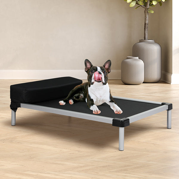 Pawz Pet Trampoline Aluminium Frame M Black Medium Pet Beds