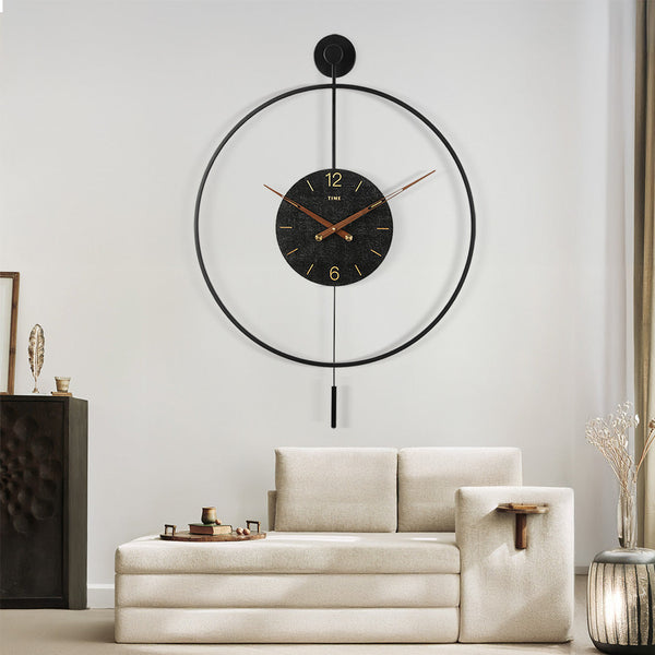 Yezi Wall Clock 50Cm Large Round Modern Home Decoration Wall Clocks