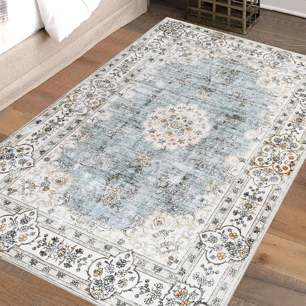 Marlow Floor Rug Short Pile Washable Vintage Carpet Soft Plush Non Slip 160X120 Rugs