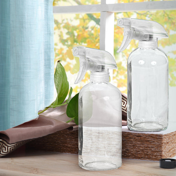 4X 500Ml Clear Glass Spray Bottles Trigger Watering Cans & Spray Bottles