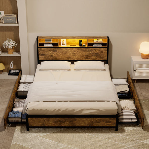 Levede Queen Size Bed Frame Modern Durable Base For Comfortable Sleep And Bedroom Style Queen Bed Frames