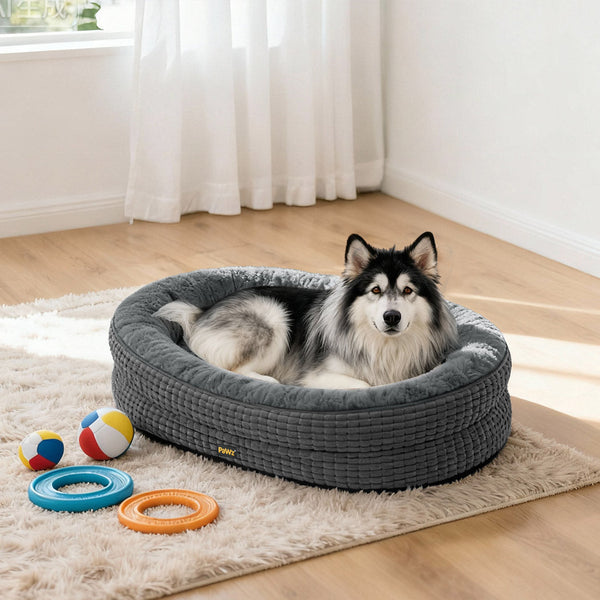Pawz Orthopedic Plush Dog Bed Grey Xxxl Washable Cushion Pet Beds