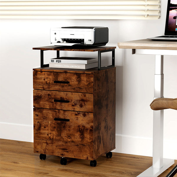 Levede Mobile File Cabinet 3 Drawers Home Office Desk Filing Cabinets