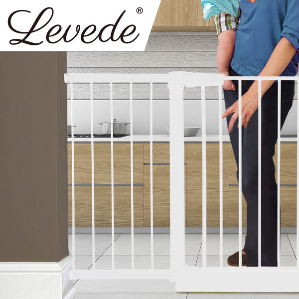 Levede Little One Safety Gate Adjustable Pet White 45Cm Extension Safety Gates