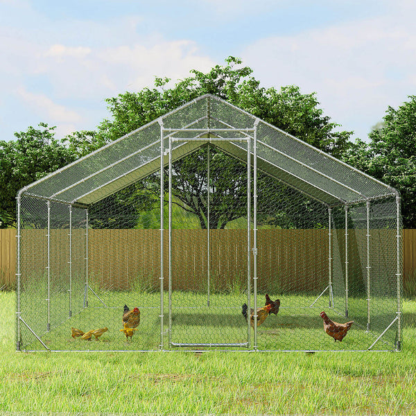 Pawz 600X300x194cm Large Metal Walk In Chicken Coop Cage Poultry Cages