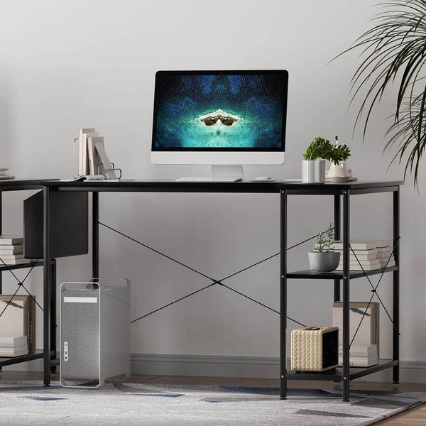 Levede Shaped Computer Desk Home Black Home Office Desks