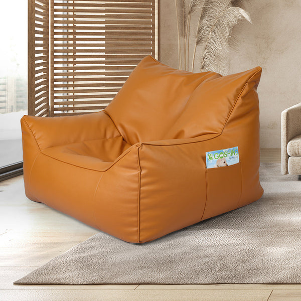 Marlow Bean Bag Chair Cover Pu Indoor Brown Bean Bags & Inflatables