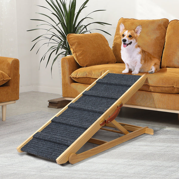 Pawz 5 Wood Adjustable Height Pet Ramp Durable And Versatile For Easy Access Pet Transport