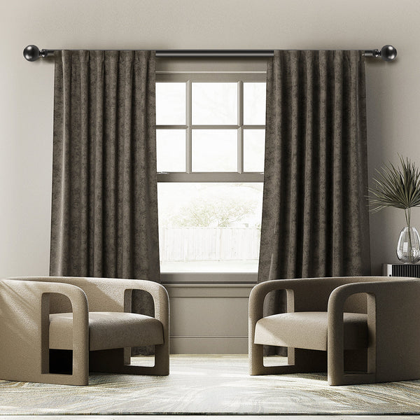 Marlow Steel Curtain Rod Quiet Rail Black Curtain Poles & Accessories