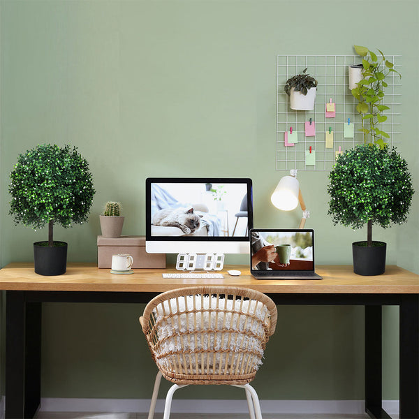 Lambu Artificial Boxwood Topiary Ball Tree Realistic Indoor Outdoor Decoration Artificial Plants