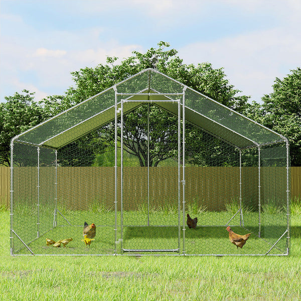Pawz 400X300x194cm Large Metal Walk In Chicken Coop Cage Spacious And Secure Home For Poultry Poultry Cages