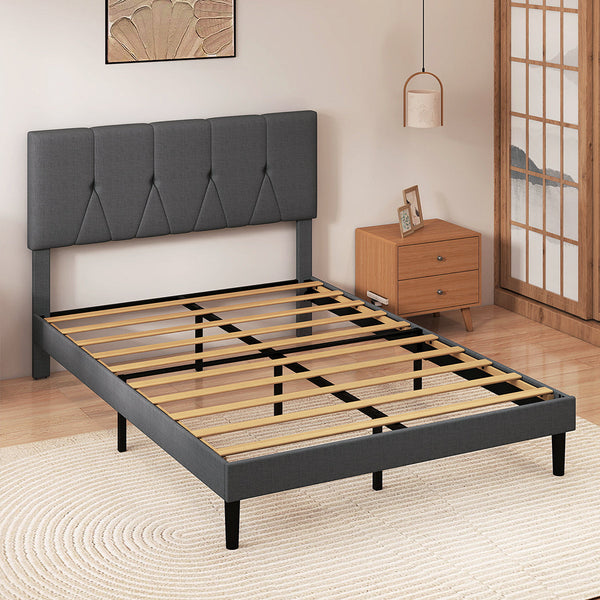 Levede Bed Frame Upholstered Platform Mattress Base Queen Queen Bed Frames