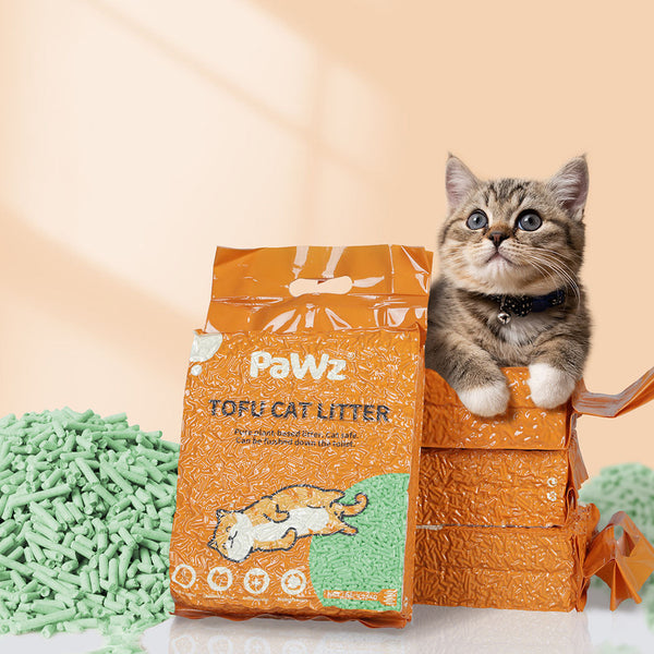 Pawz 2.5Kg Tofu Clumping Green Tea 6Pcs Cat Litter