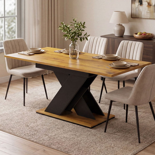 Levede Dining Table Extendable 120Cm 160Cm People Rectangular Room Dining Tables