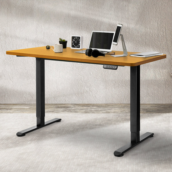 Levede Motorised Desktop 120X60cm Natural Wood For Ergonomic Office Or Home Use Home Office Desks