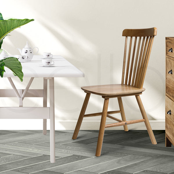 Levede 6X Kitchen Windor Oak Dining Chairs