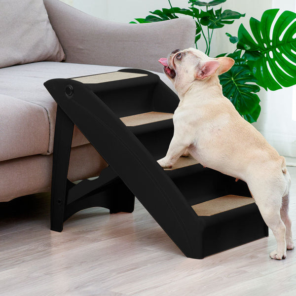 Pawz Pet Ramp Indoor Dog Steps Stair Black Pet Transport