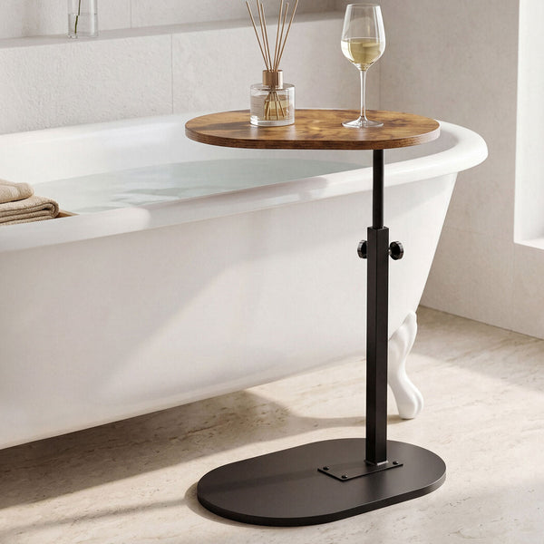 Levede C Shaped Side Table With Adjustable Height And 360 Rotating Top Side Tables